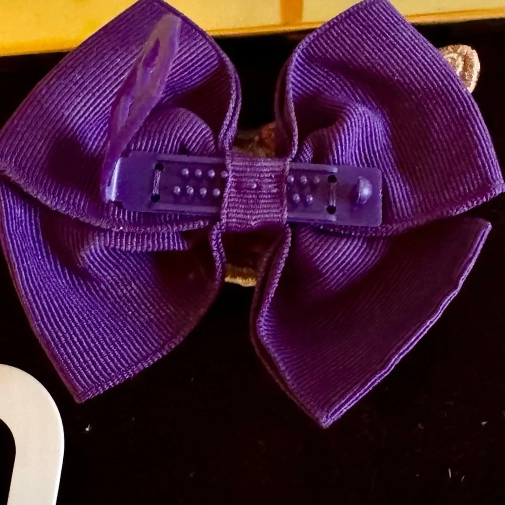 NWT GYMBOREE barrettes purple bows with puppy dogs